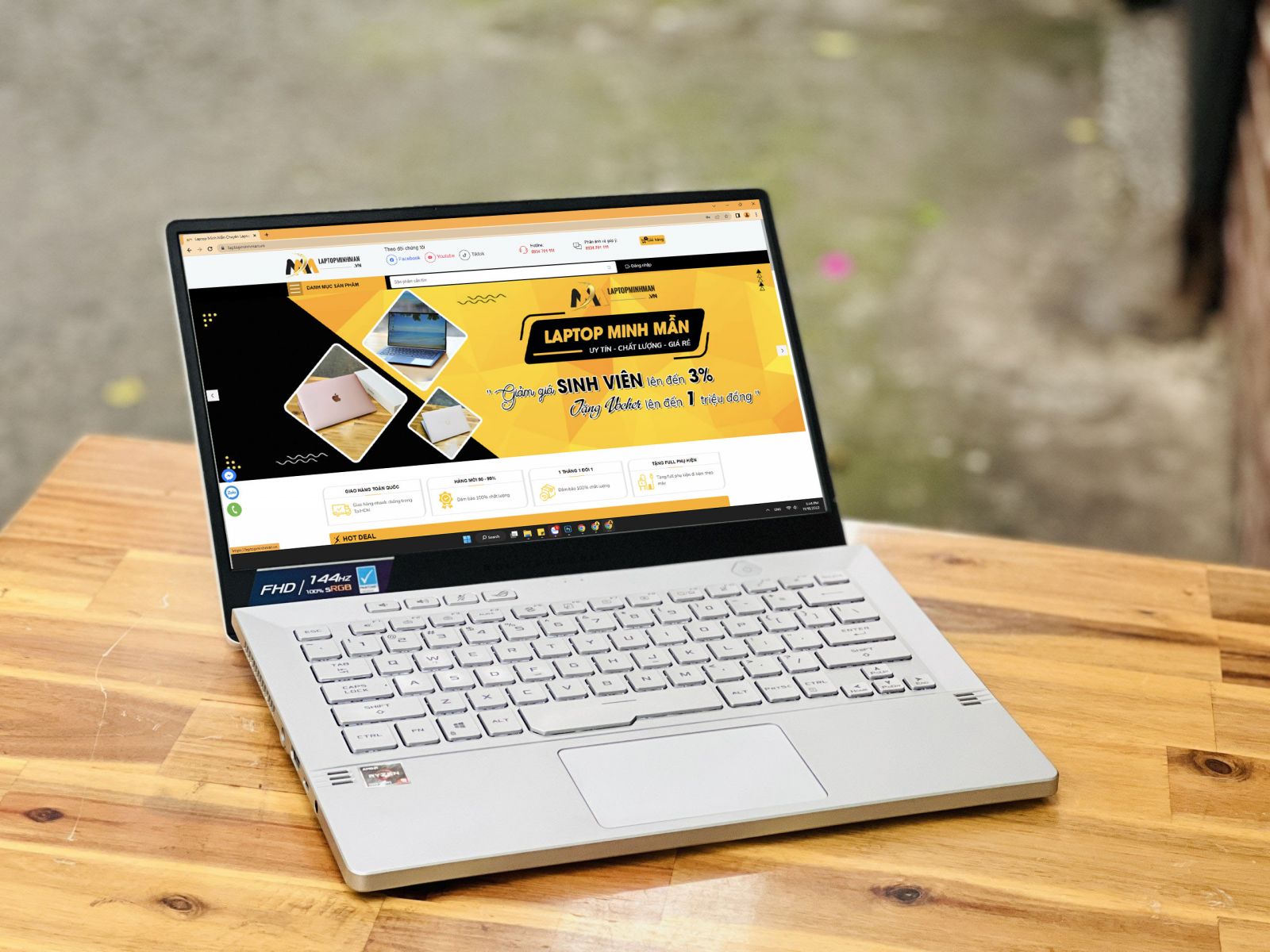 Asus Rog Zephyrus G14 GA401QM Ryzen 9 5900HS/ Ram 16GB/ SSD 1000G/ Card rời RTX 3060/ 144hz/ Chuyên Game/ Giá rẻ