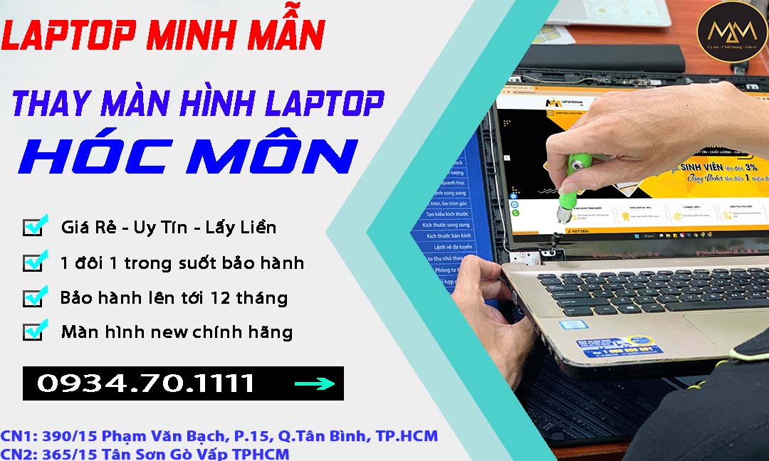 Thay Màn Hình Laptop Hóc Môn Giá Rẻ Uy Tín