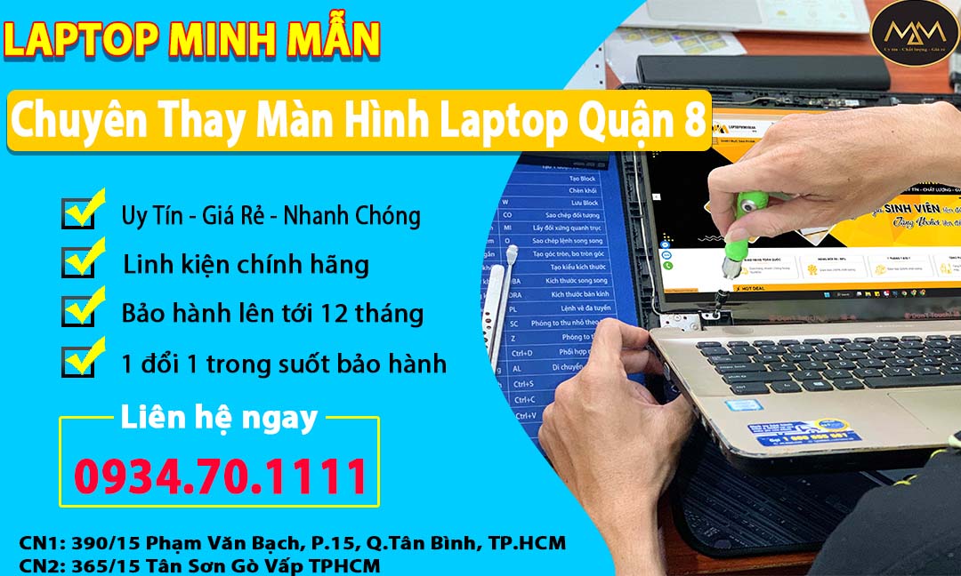 Thay Màn Hình Laptop Uy Tín Quận 8
