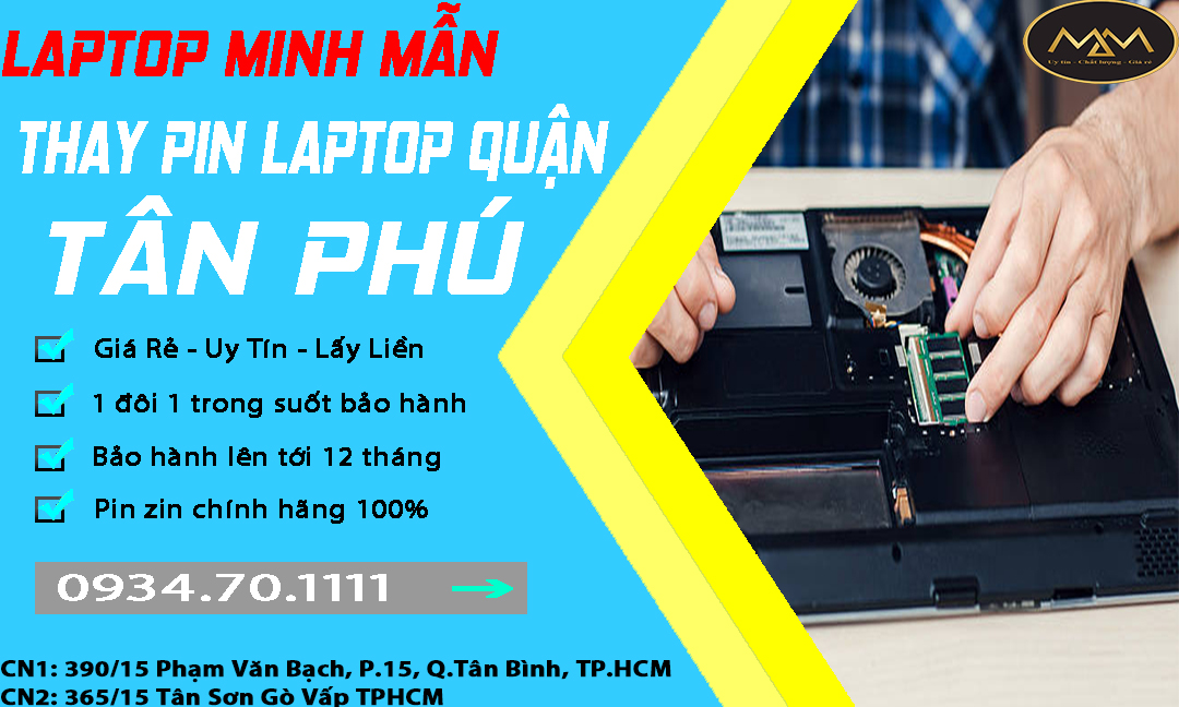 Thay Pin Laptop Quận Tân Phú Chất Lượng