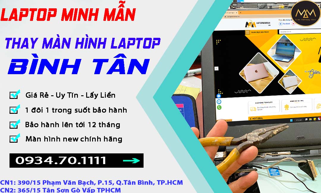 Thay Màn Hình Laptop Bình Tân Uy Tín Giá Rẻ