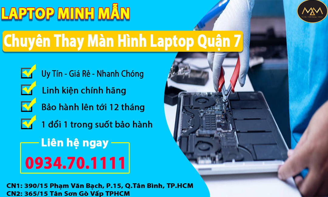 Thay Màn Hình Laptop Uy Tín Quận 7 Giá Rẻ